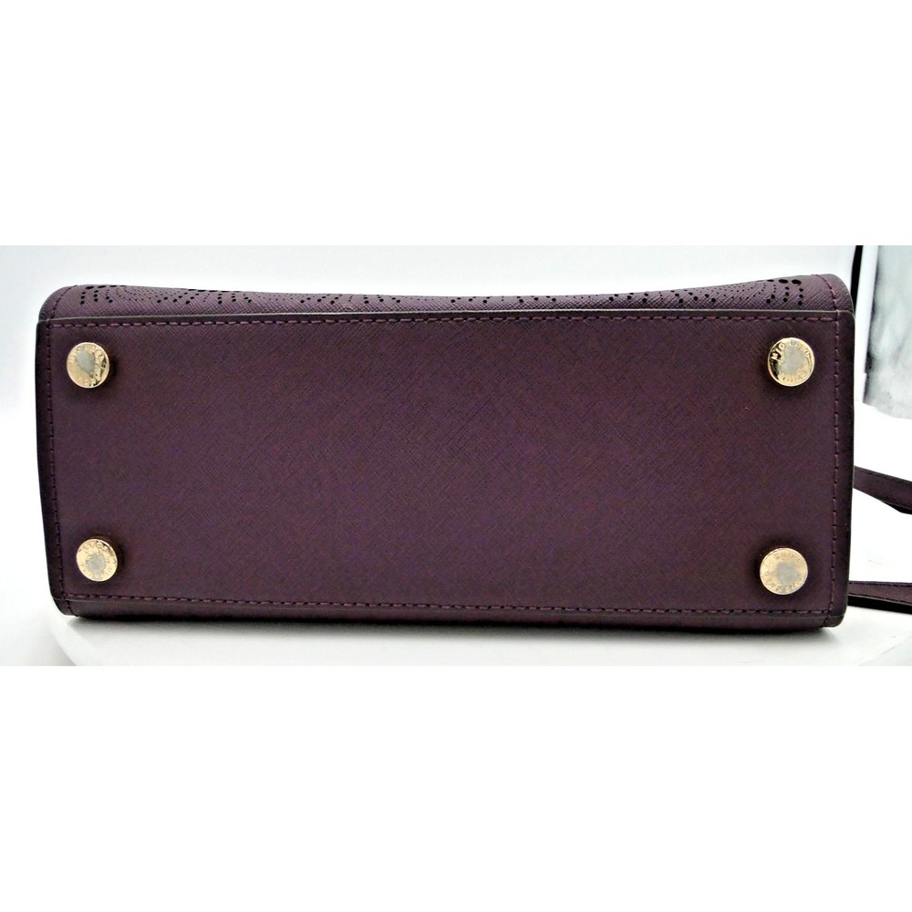 Michael Kors Purple Perforated Scalloped Leather Sofia Tote - Picture 7 of 7